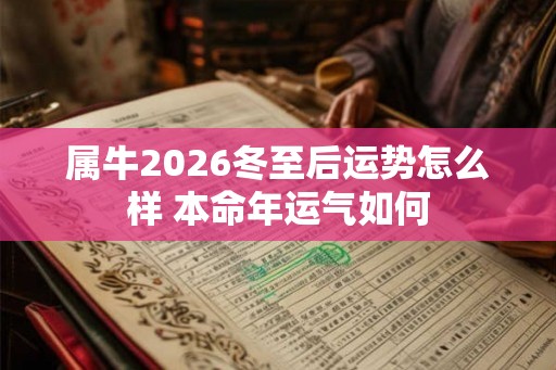 属牛2026冬至后运势怎么样 本命年运气如何