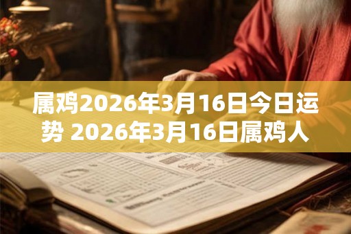 属鸡2026年3月16日今日运势 2026年3月16日属鸡人运势好吗