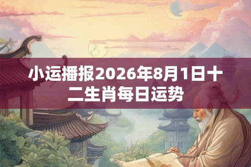 小运播报2026年8月1日十二生肖每日运势