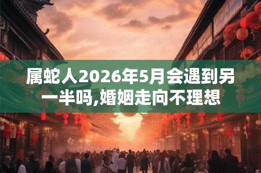 属蛇人2026年5月会遇到另一半吗,婚姻走向不理想