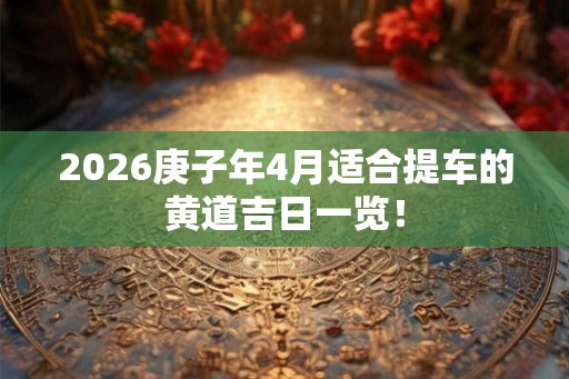 2026庚子年4月适合提车的黄道吉日一览！