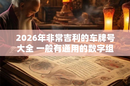 2026年非常吉利的车牌号大全 一般有通用的数字组合