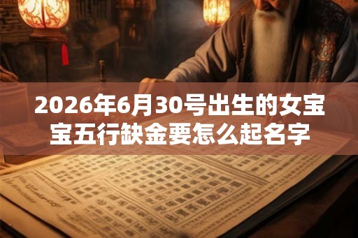 2026年6月30号出生的女宝宝五行缺金要怎么起名字