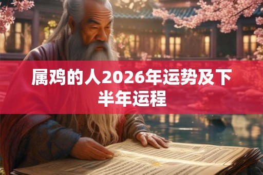 属鸡的人2026年运势及下半年运程