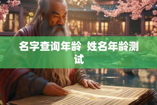 名字查询年龄  姓名年龄测试