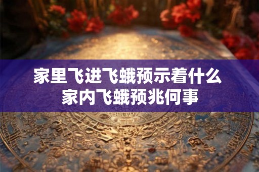 家里飞进飞蛾预示着什么 家内飞蛾预兆何事