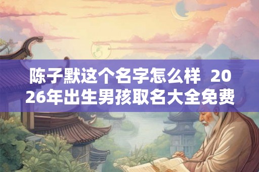 陈子默这个名字怎么样  2026年出生男孩取名大全免费