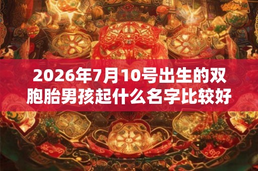 2026年7月10号出生的双胞胎男孩起什么名字比较好，五行属什么