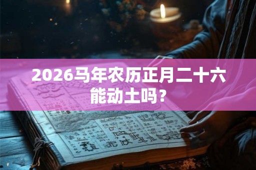 2026马年农历正月二十六能动土吗？