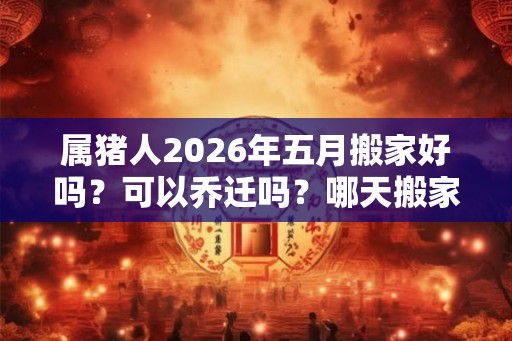 属猪人2026年五月搬家好吗？可以乔迁吗？哪天搬家好？