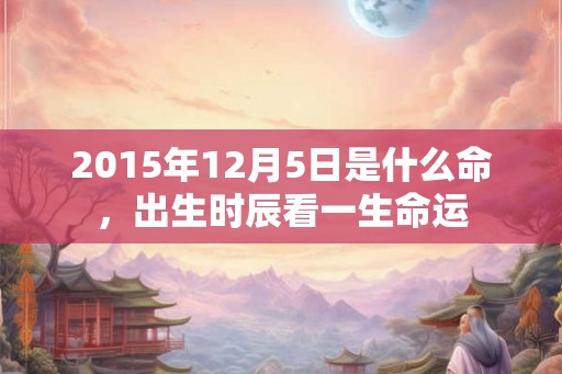 2015年12月5日是什么命，出生时辰看一生命运