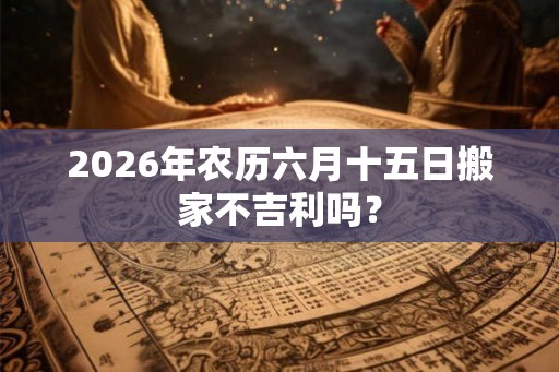2026年农历六月十五日搬家不吉利吗？