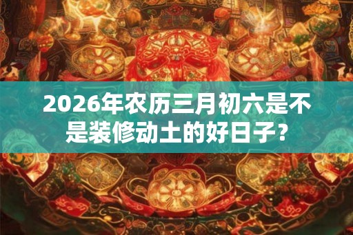 2026年农历三月初六是不是装修动土的好日子? 2026年农历三月初六是不是装修动土的好日子?