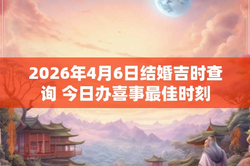 2026年4月6日结婚吉时查询 今日办喜事最佳时刻