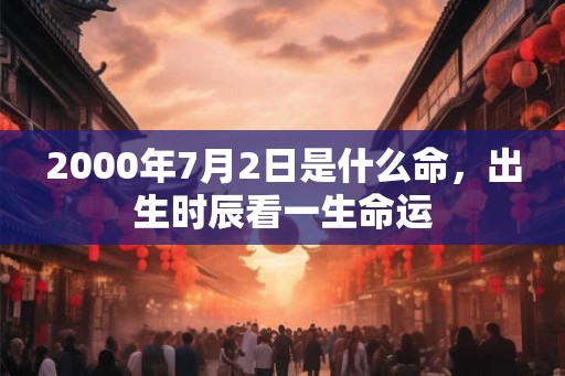 2000年7月2日是什么命,出生时辰看一生命运 2000年7月2日是什么命,出生时辰看一生命运