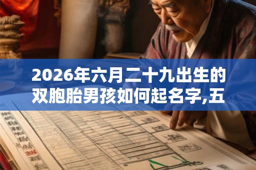 2026年六月二十九出生的双胞胎男孩如何起名字,五行属什么？