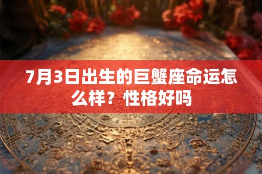 7月3日出生的巨蟹座命运怎么样？性格好吗