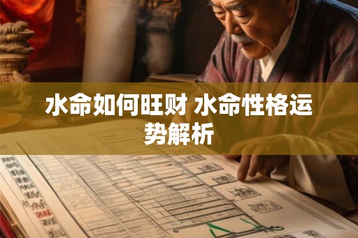 水命如何旺财 水命性格运势解析