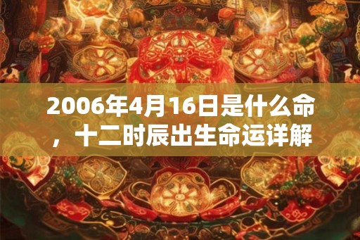 2006年4月16日是什么命,十二时辰出生命运详解 2006年4月16日是什么命,十二时辰出生命运详解