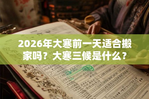 2026年大寒前一天适合搬家吗？大寒三候是什么？