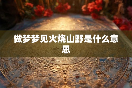 做梦梦见火烧山野是什么意思