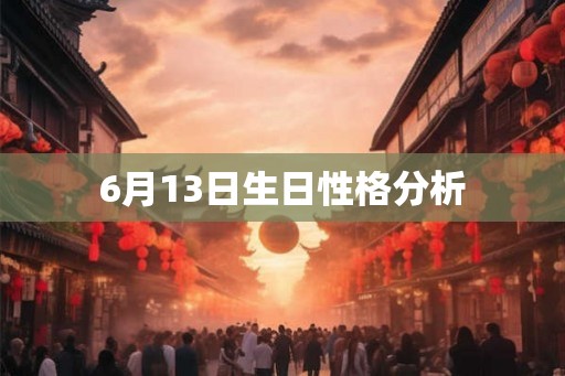 6月13日生日性格分析