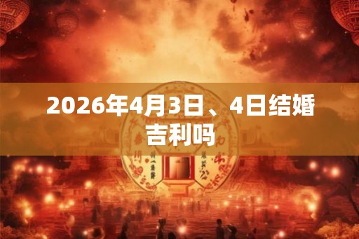 2026年4月3日、4日结婚吉利吗