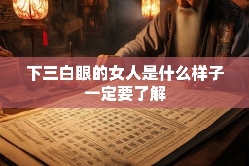 下三白眼的女人是什么样子一定要了解
