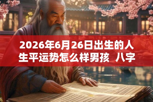 2026年6月26日出生的人生平运势怎么样男孩  八字测算解析
