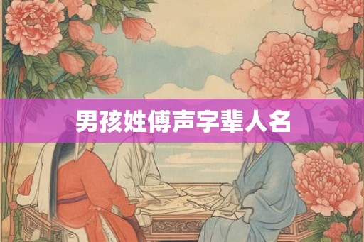 男孩姓傅声字辈人名