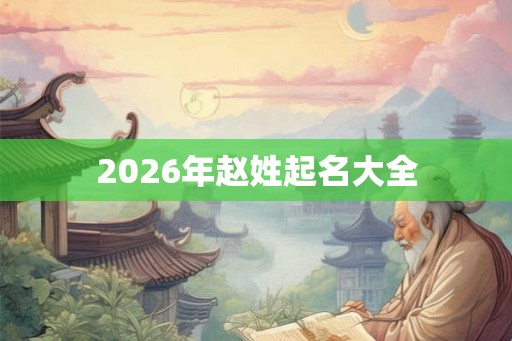 2026年赵姓起名大全