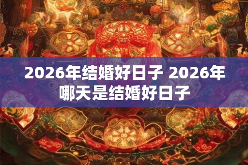 2026年结婚好日子 2026年哪天是结婚好日子