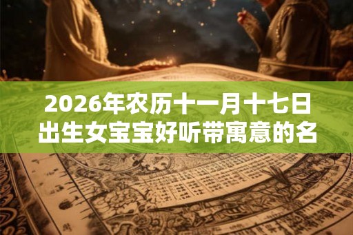 2026年农历十一月十七日出生女宝宝好听带寓意的名字推荐