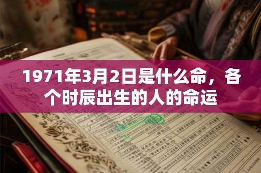 1971年3月2日是什么命，各个时辰出生的人的命运