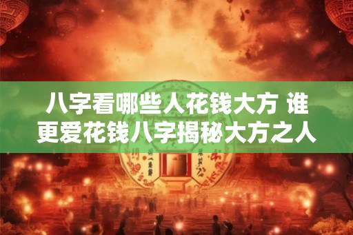 八字看哪些人花钱大方 谁更爱花钱八字揭秘大方之人