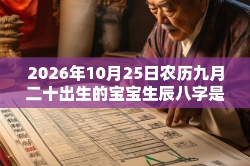2026年10月25日农历九月二十出生的宝宝生辰八字是什么