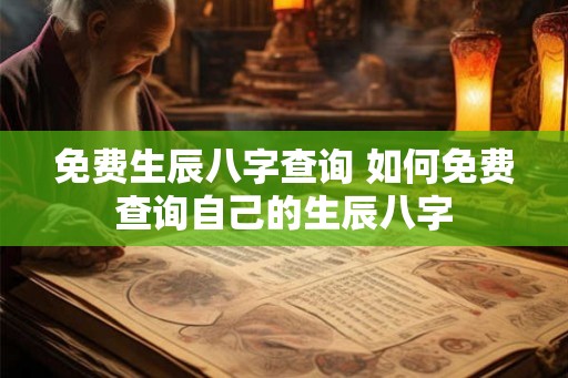 免费生辰八字查询 如何免费查询自己的生辰八字