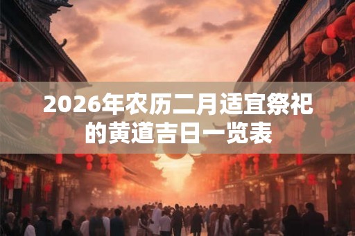 2026年农历二月适宜祭祀的黄道吉日一览表