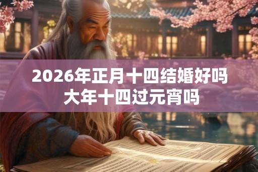 2026年正月十四结婚好吗 大年十四过元宵吗 2026年正月十四结婚好吗 大年十四过元宵吗