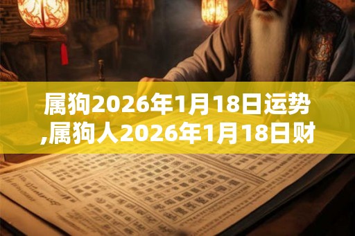 属狗2026年1月18日运势,属狗人2026年1月18日财运,生肖狗2026年1月18日运势