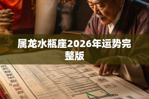 属龙水瓶座2026年运势完整版