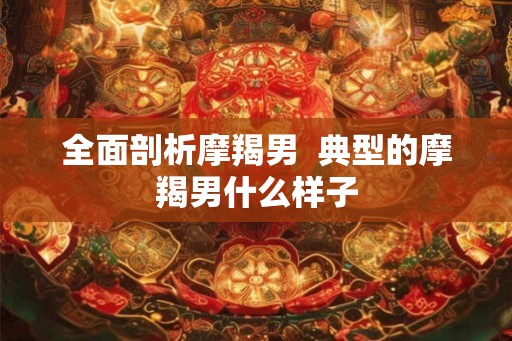 全面剖析摩羯男  典型的摩羯男什么样子