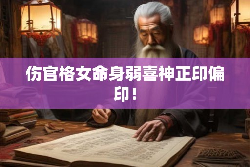 伤官格女命身弱喜神正印偏印！