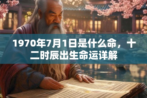1970年7月1日是什么命，十二时辰出生命运详解
