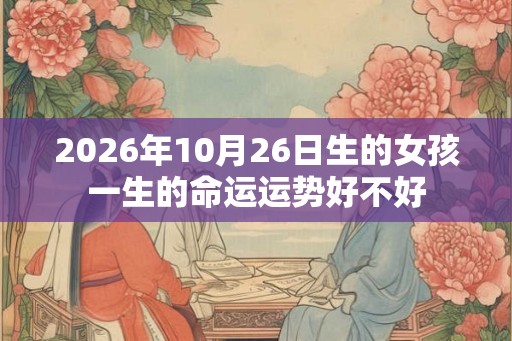 2026年10月26日生的女孩一生的命运运势好不好