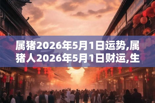 属猪2026年5月1日运势,属猪人2026年5月1日财运,生肖猪2026年5月1日运势