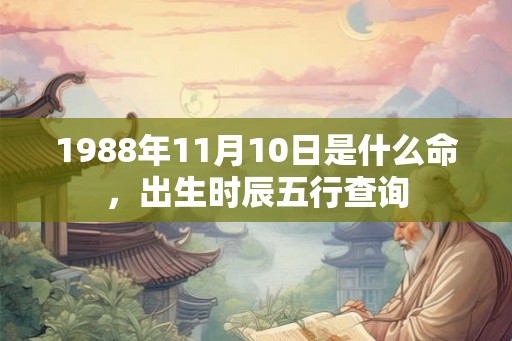1988年11月10日是什么命,出生时辰五行查询 1988年11月10日是什么命,出生时辰五行查询