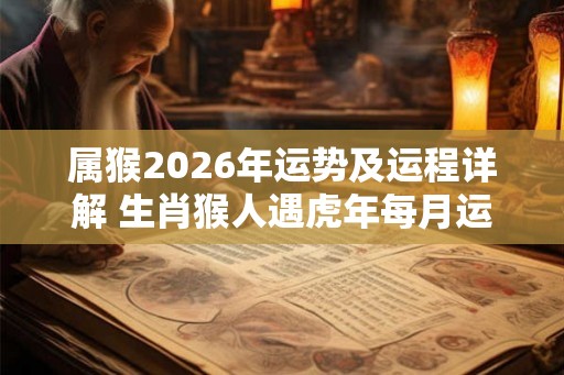 属猴2026年运势及运程详解 生肖猴人遇虎年每月运势 属猴2026年运势及运程详解 生肖猴人遇虎年每月运势