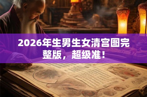 2026年生男生女清宫图完整版，超级准！