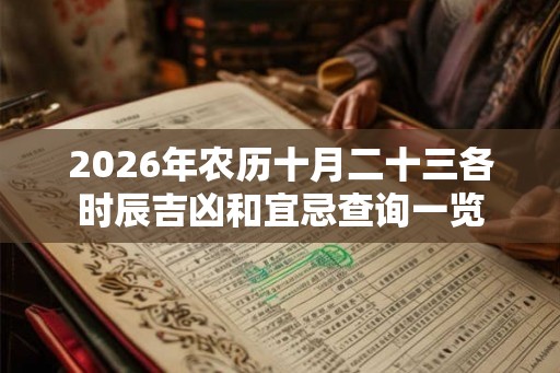2026年农历十月二十三各时辰吉凶和宜忌查询一览
